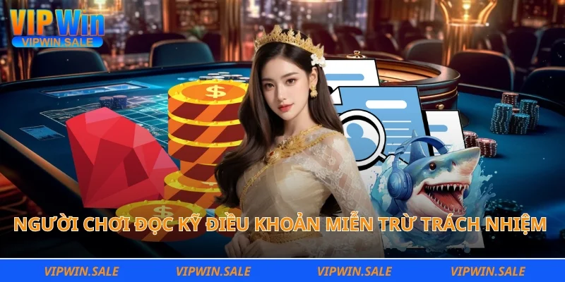 Người chơi đọc kỹ điều khoản miễn trừ trách nhiệm Vipwin